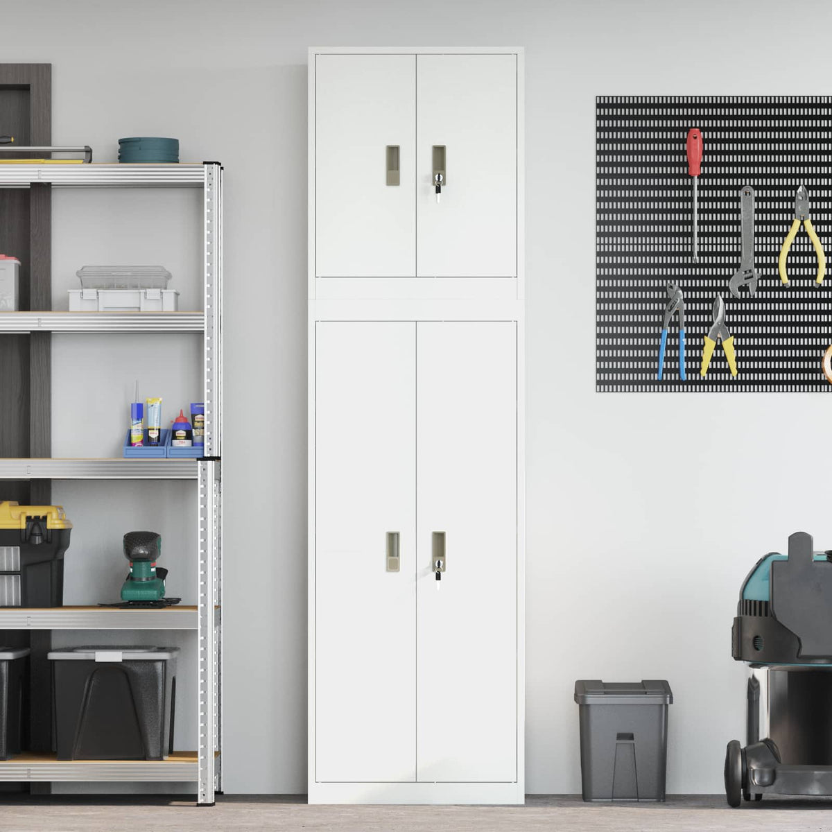 Storage Cabinet 2 pcs 60 x 40 x 210 cm Steel Lockable