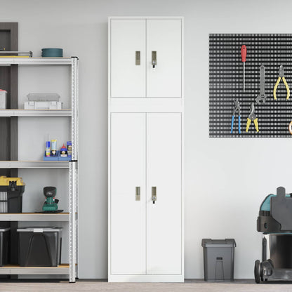 Storage Cabinet 2 pcs 60 x 40 x 210 cm Steel Lockable