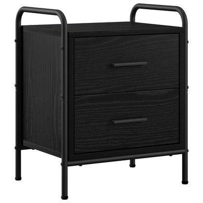 Bedside Cabinet 2 pcs Black Oak 40 x 30 x 50 cm Engineered Wood