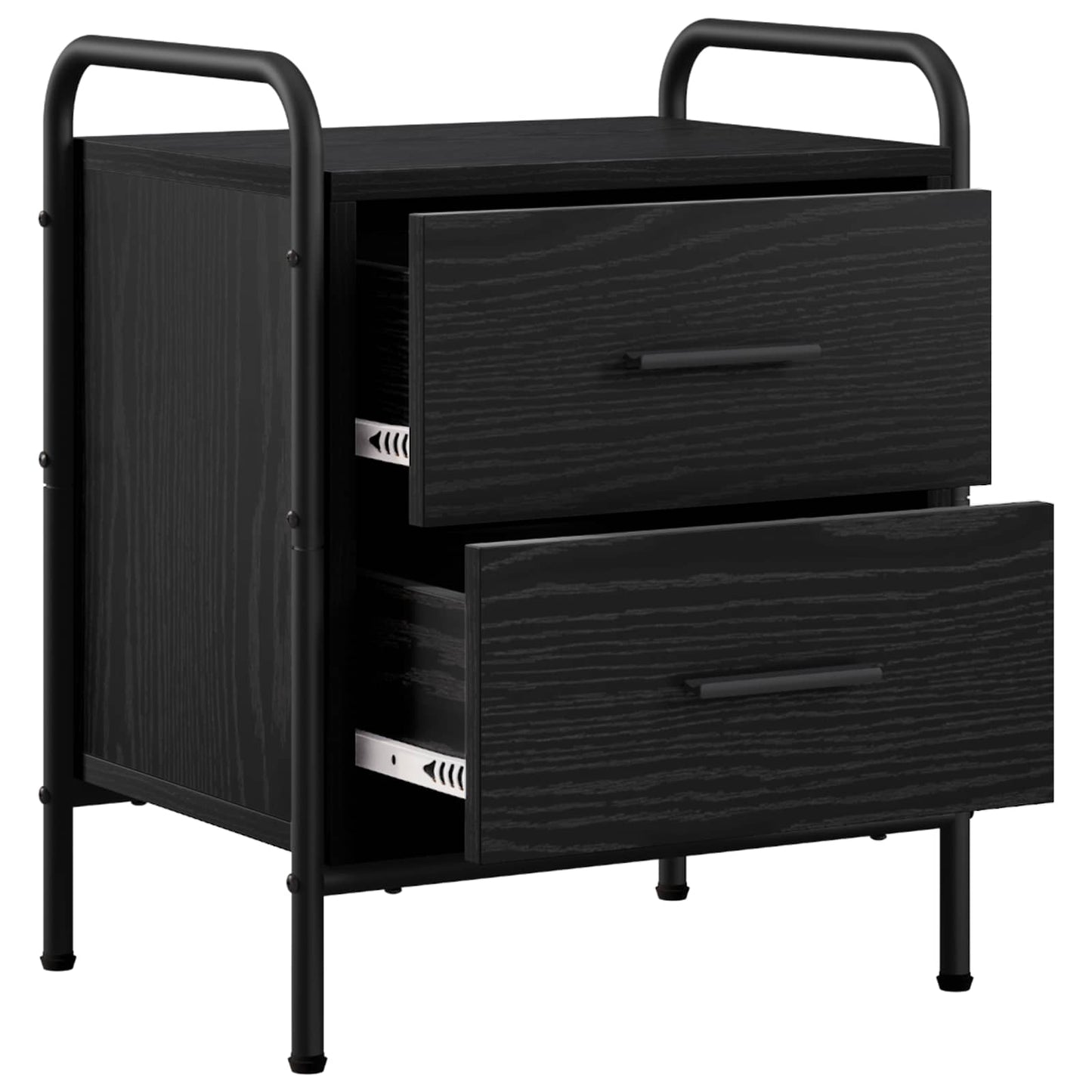 Bedside Cabinet 2 pcs Black Oak 40 x 30 x 50 cm Engineered Wood