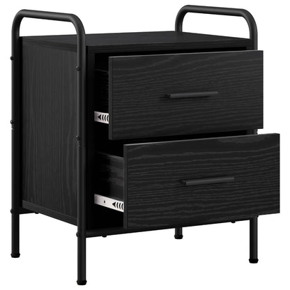 Bedside Cabinet 2 pcs Black Oak 40 x 30 x 50 cm Engineered Wood