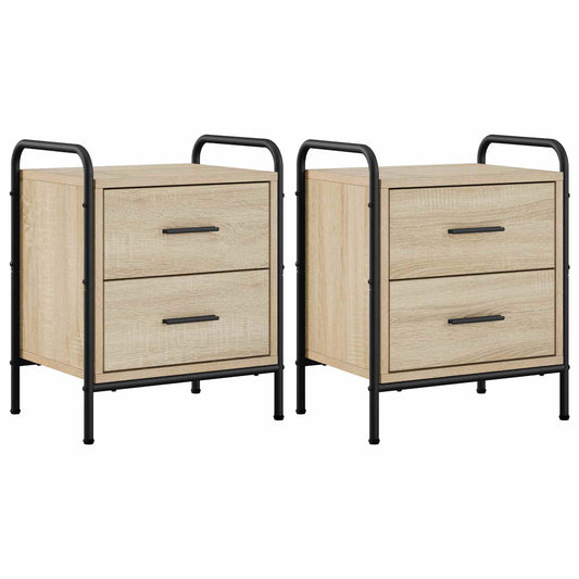 Bedside Cabinet 2 pcs Sonoma Oak 40 x 30 x 50 cm