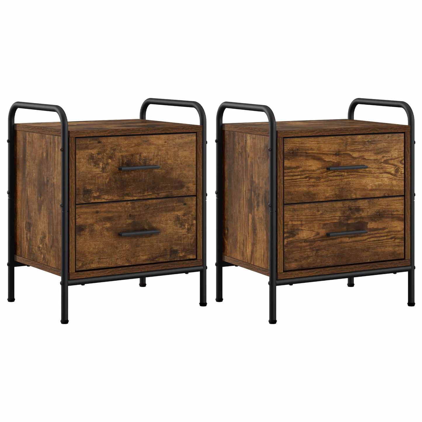 Bedside Cabinet 2 pcs Smoked Oak 40 x 30 x 50 cm