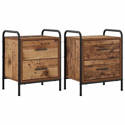 Bedside Cabinet 2 pcs Old Wood 40 x 30 x 50 cm Engineered Wood