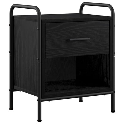 Bedside Cabinet Black Oak 40 x 30 x 50 cm Engineered Wood