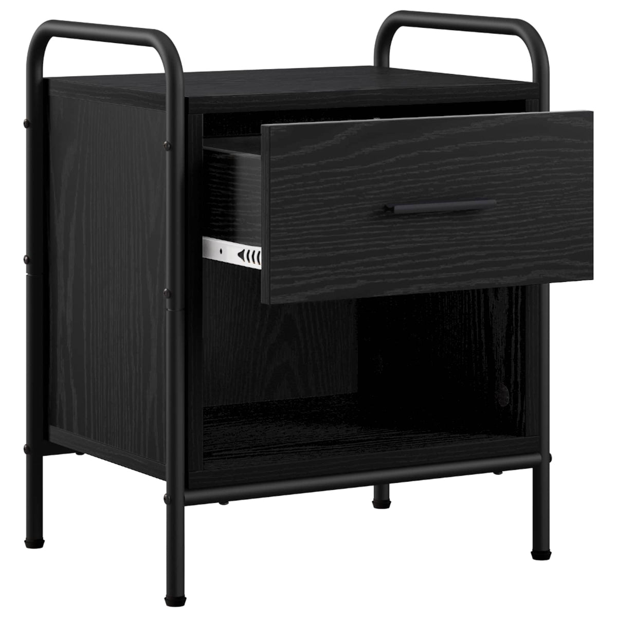 Bedside Cabinet Black Oak 40 x 30 x 50 cm Engineered Wood