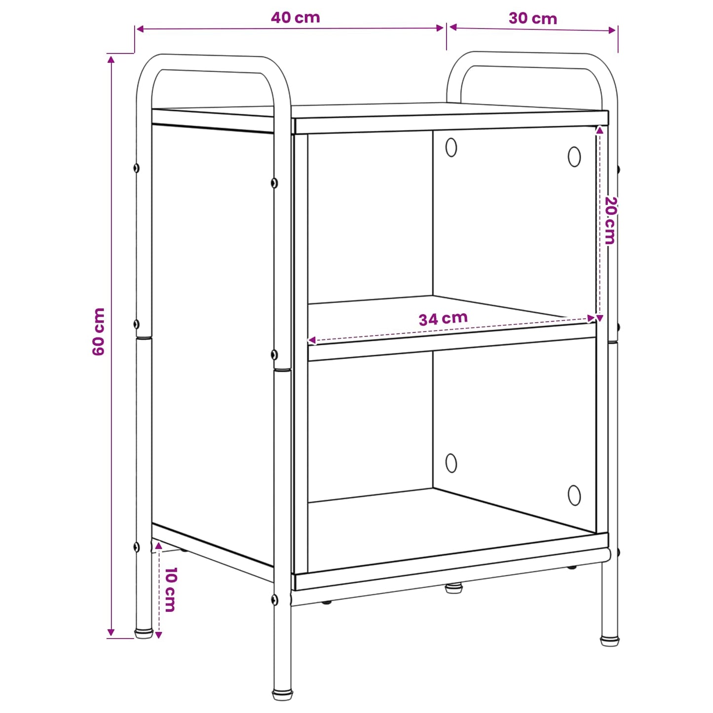 Bedside Cabinet 2 pcs Old Wood 40 x 30 x 60 cm Engineered Wood