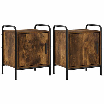 Bedside Cabinet 2 pcs Smoked Oak 40 x 30 x 50 cm