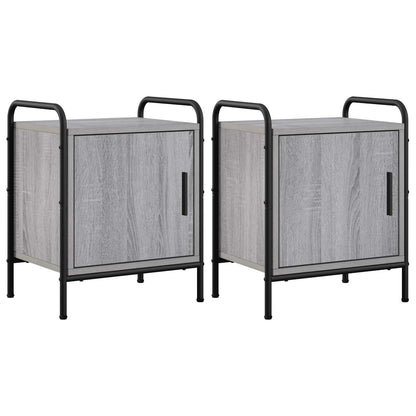 Bedside Cabinet 2 pcs Grey Sonoma 40 x 30 x 50 cm