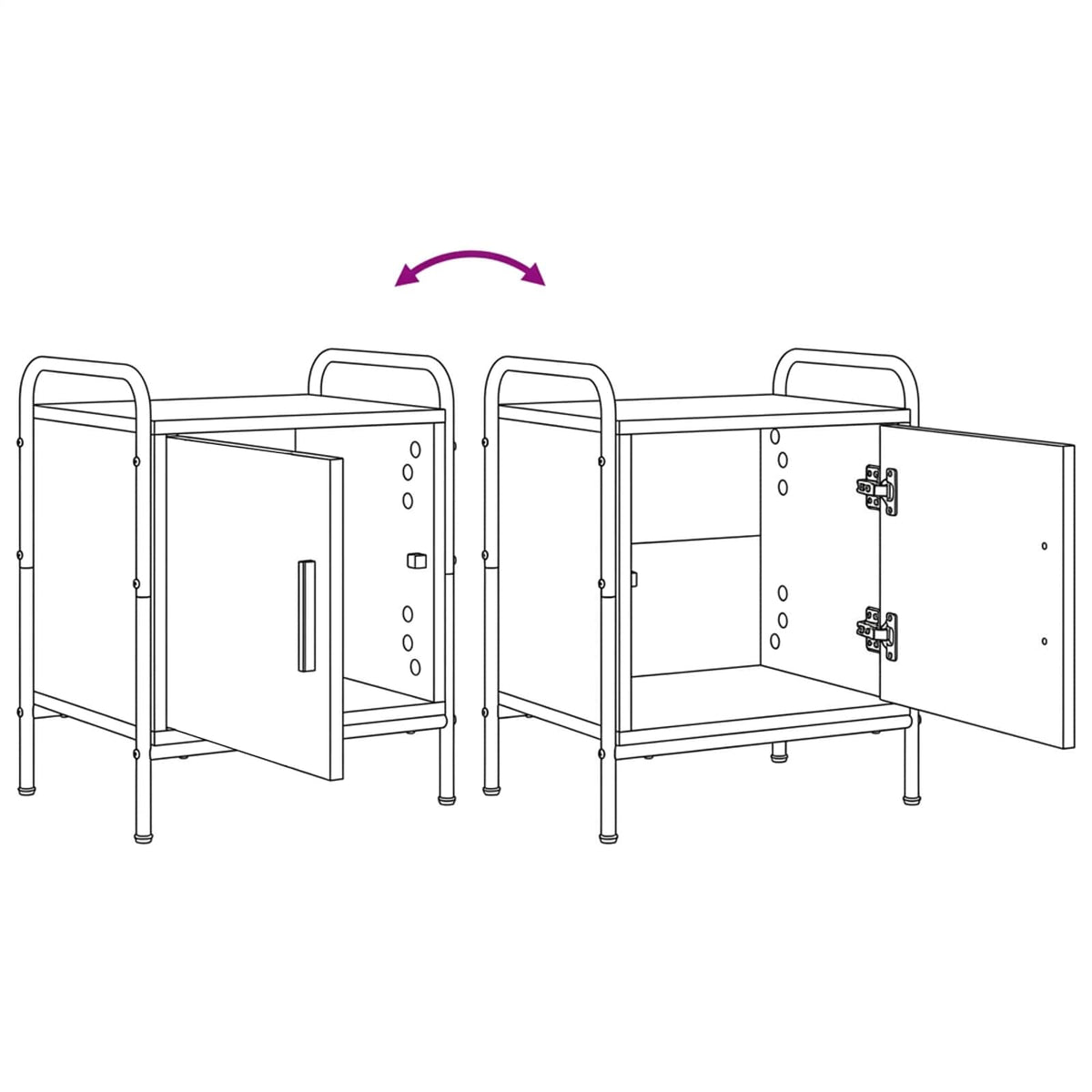 Bedside Cabinet 2 pcs Grey Sonoma 40 x 30 x 50 cm