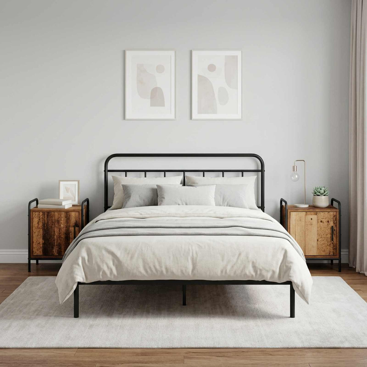 Bedside Cabinet 2 pcs Old Wood 40 x 30 x 50 cm Engineered Wood