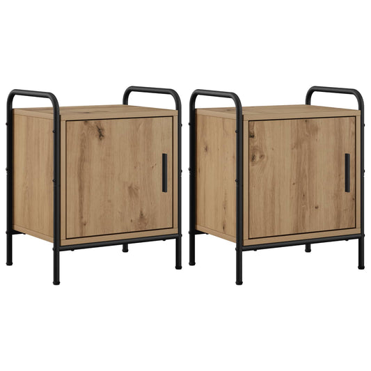 Bedside Cabinet 2 pcs Artisan Oak 40 x 30 x 50 cm