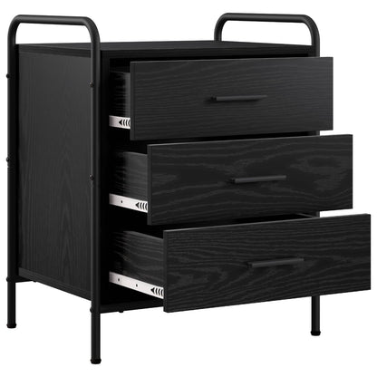 Bedside Cabinet Black Oak 48 x 36.5 x 60 cm Engineered Wood