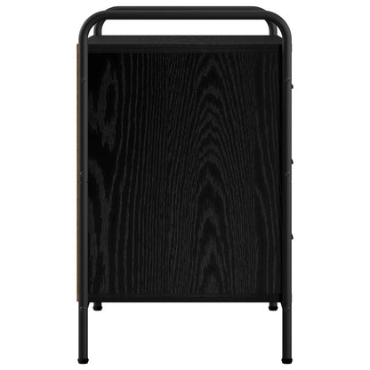Bedside Cabinet Black Oak 48 x 36.5 x 60 cm Engineered Wood