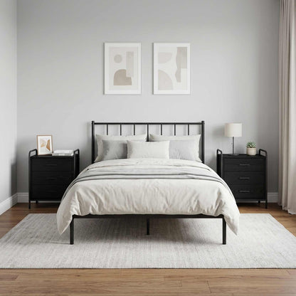 Bedside Cabinet 2 pcs Black Oak 48 x 36.5 x 60 cm