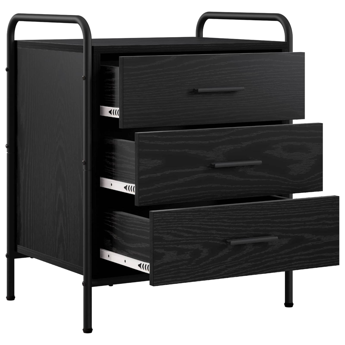 Bedside Cabinet 2 pcs Black Oak 48 x 36.5 x 60 cm