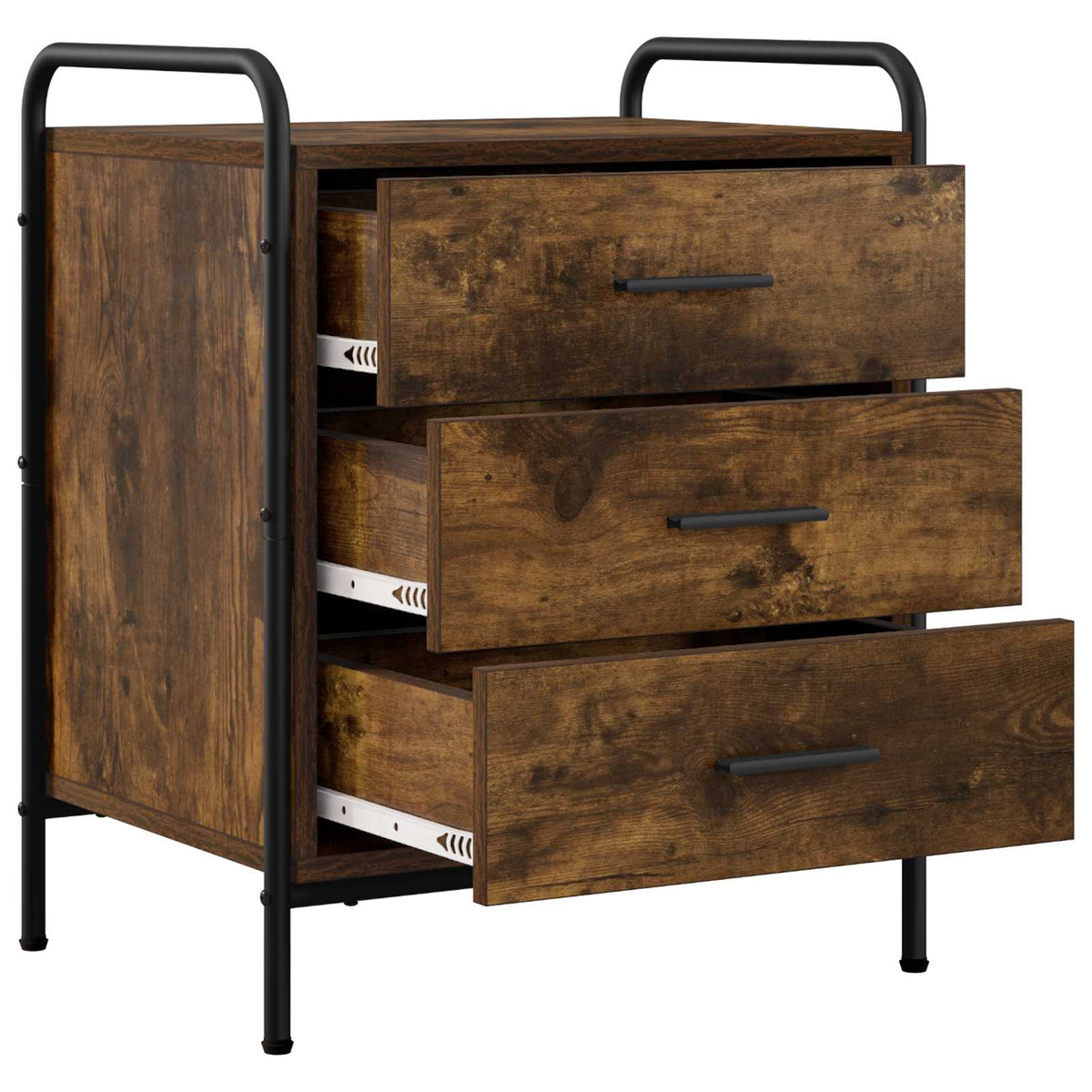Bedside Cabinet Smoked Oak 48 x 36.5 x 60 cm Engineered Wood