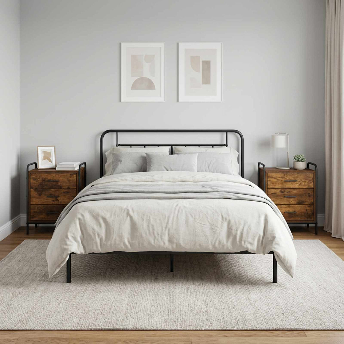 Bedside Cabinet 2 pcs Smoked Oak 48 x 36.5 x 60 cm