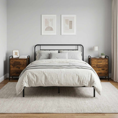 Bedside Cabinet 2 pcs Smoked Oak 48 x 36.5 x 60 cm