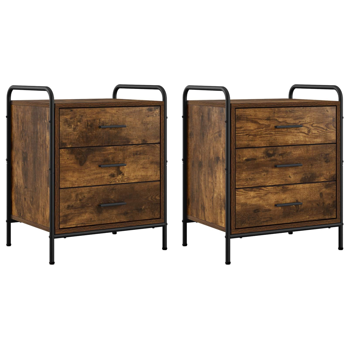 Bedside Cabinet 2 pcs Smoked Oak 48 x 36.5 x 60 cm