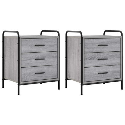Bedside Cabinet 2 pcs Grey Sonoma 48 x 36.5 x 60 cm