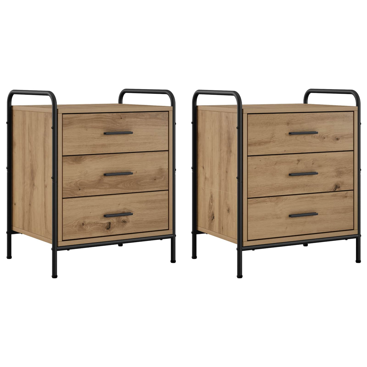 Bedside Cabinet 2 pcs Artisan Oak 48 x 36.5 x 60 cm