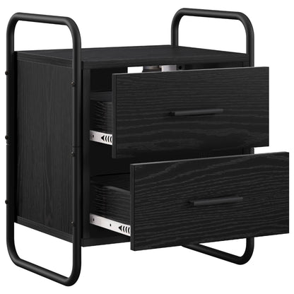 Hanging Bedside Cabinet 2 pcs Black Oak 40 x 30 x 50 cm