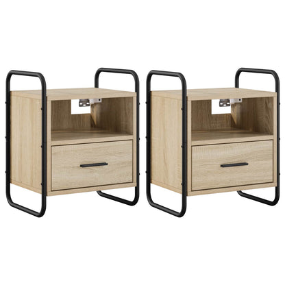 Hanging Bedside Cabinet 2 pcs Sonoma Oak 40 x 30 x 50 cm