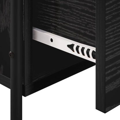 Hanging Bedside Cabinet 2 pcs Black Oak 40 x 30 x 60 cm