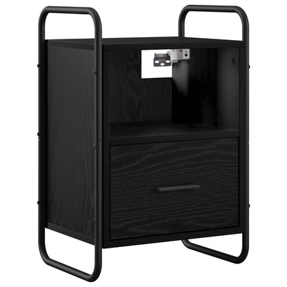 Hanging Bedside Cabinet 2 pcs Black Oak 40 x 30 x 60 cm
