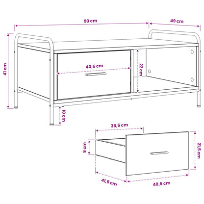Coffee Table Sonoma Oak 90 x 49 x 41 cm Engineered Wood