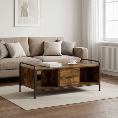 Coffee Table Smoked Oak 99.5 x 49 x 41 cm Engineered Wood