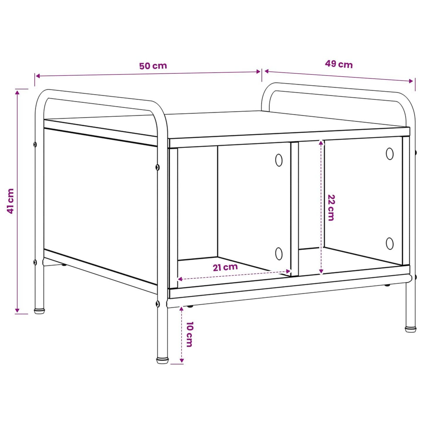Coffee Table Artisan Oak 50 x 49 x 41 cm Engineered Wood