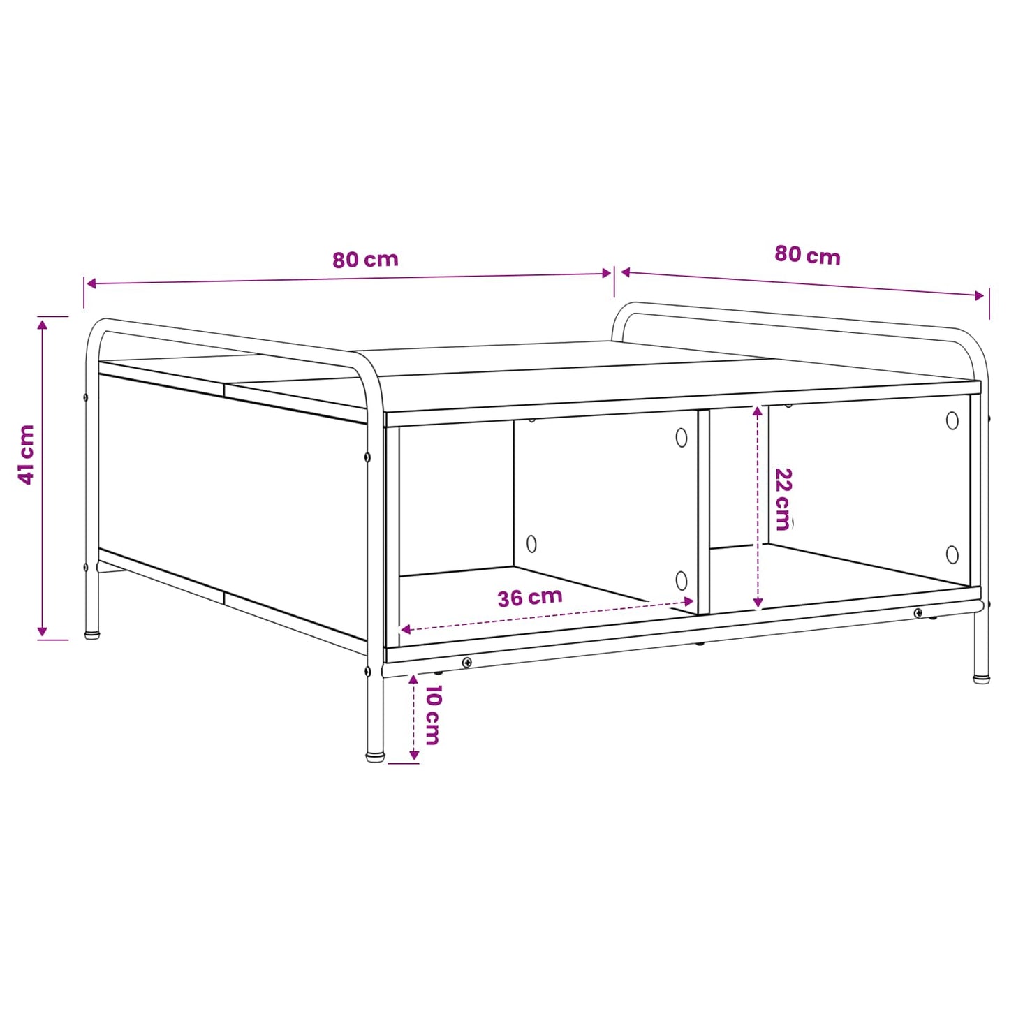 Coffee Table Artisan Oak 80 x 80 x 41 cm Engineered Wood