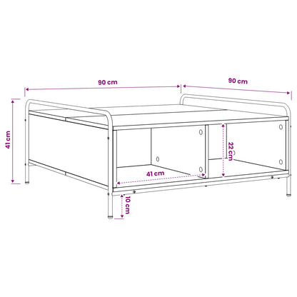 Coffee Table Smoked Oak 90 x 90 x 41 cm Engineered Wood