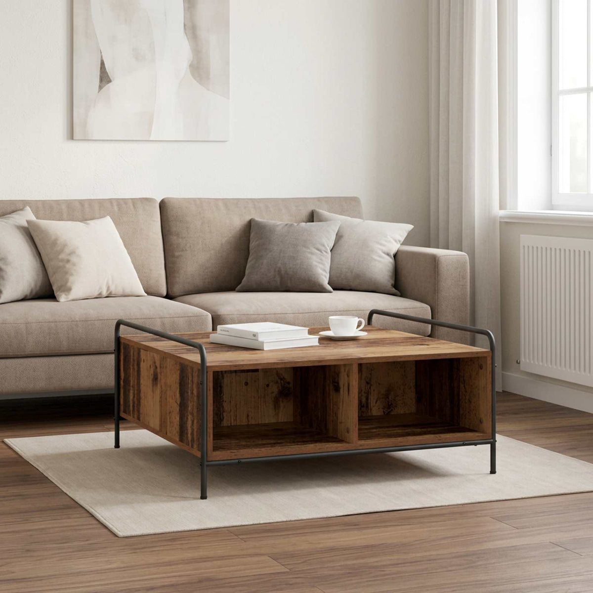 Coffee Table Old Wood 90 x 90 x 41 cm Engineered Wood