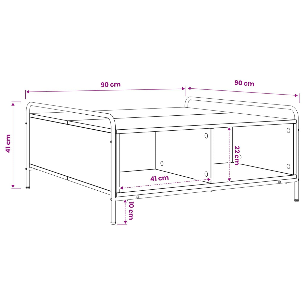Coffee Table Artisan Oak 90 x 90 x 41 cm Engineered Wood