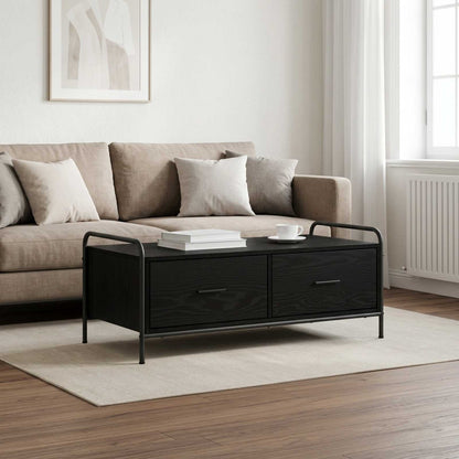 Coffee Table Black Oak 99.5 x 49 x 41 cm Engineered Wood