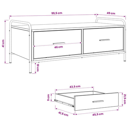 Coffee Table Black Oak 99.5 x 49 x 41 cm Engineered Wood
