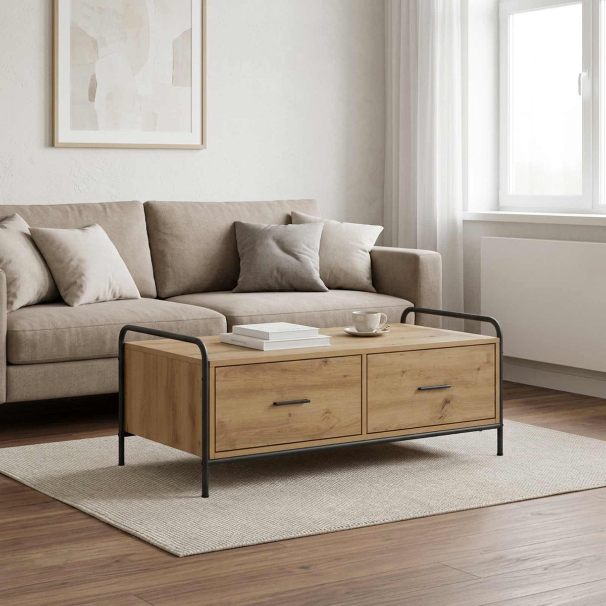 Coffee Table Artisan Oak 99.5 x 49 x 41 cm Engineered Wood