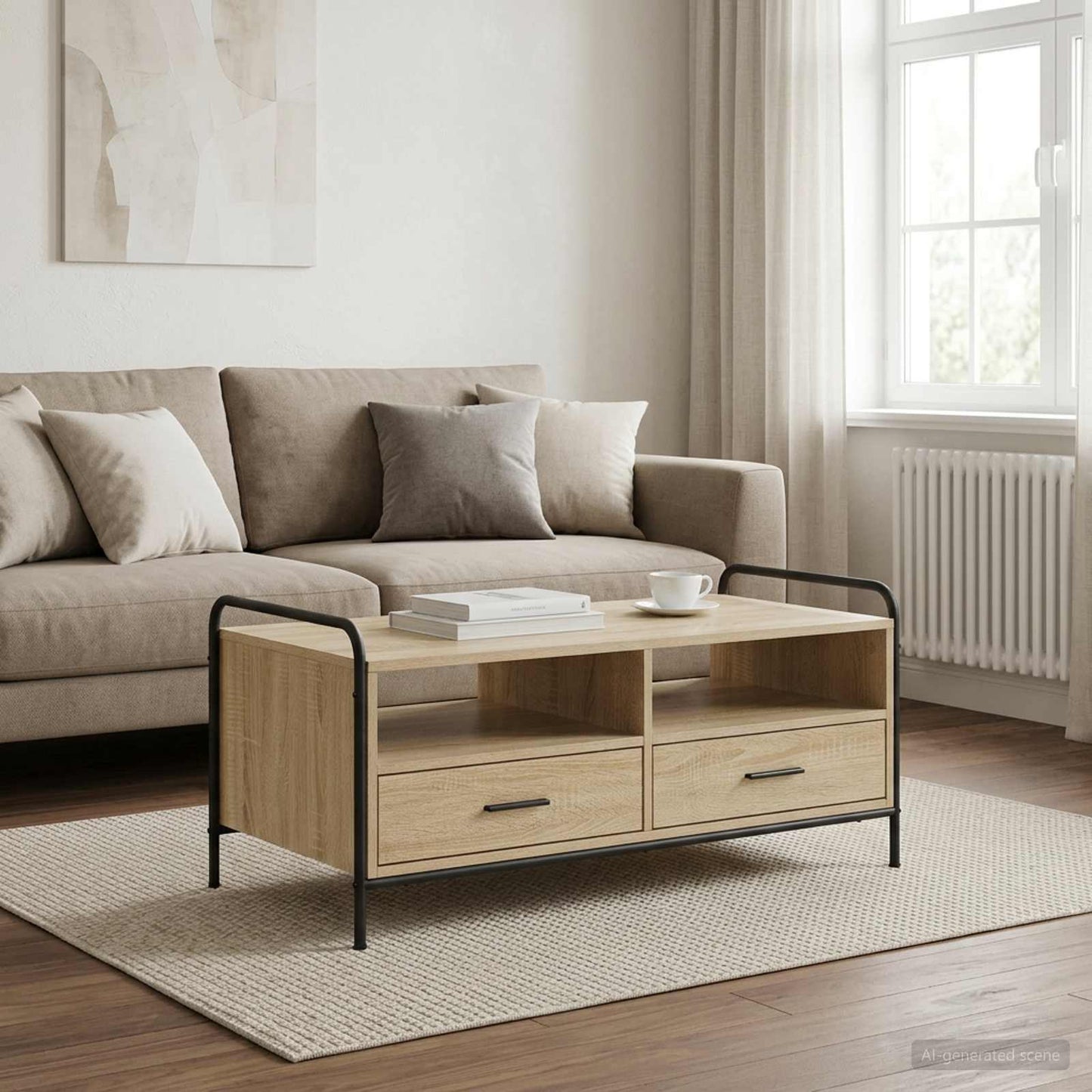 Coffee Table Sonoma Oak 99.5 x 49 x 46 cm Engineered Wood