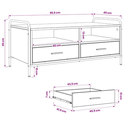 Coffee Table Old Wood 99.5 x 49 x 46 cm Engineered Wood