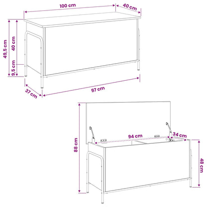 Storage Box Grey Sonoma 100 x 40 x 49.5 cm Engineered Wood