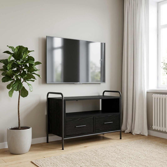 TV Cabinet 67.5 x 33 x 50 cm Black Oak Engineered Wood
