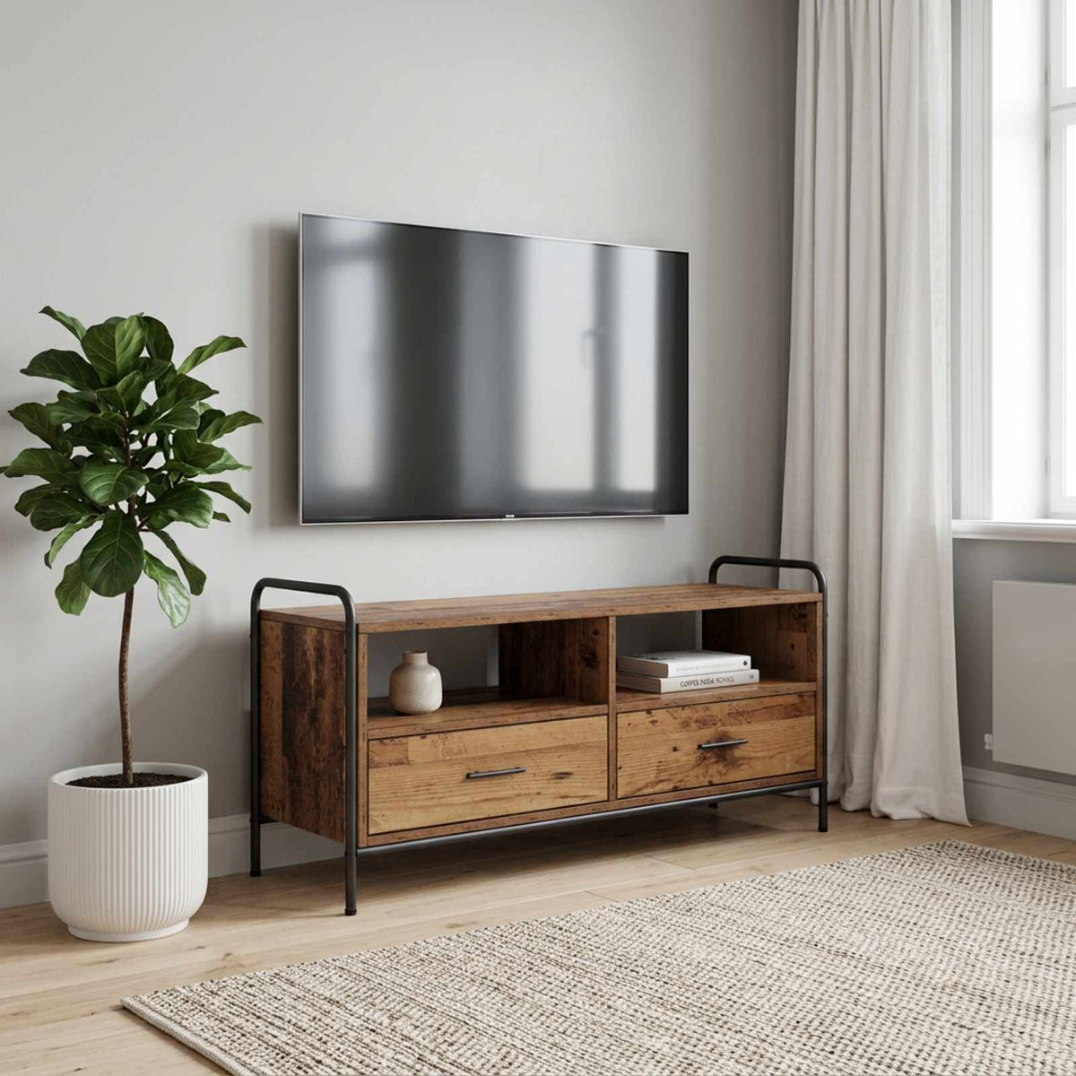 TV Cabinet 99.5 x 33 x 50 cm Old Wood Engineered Wood