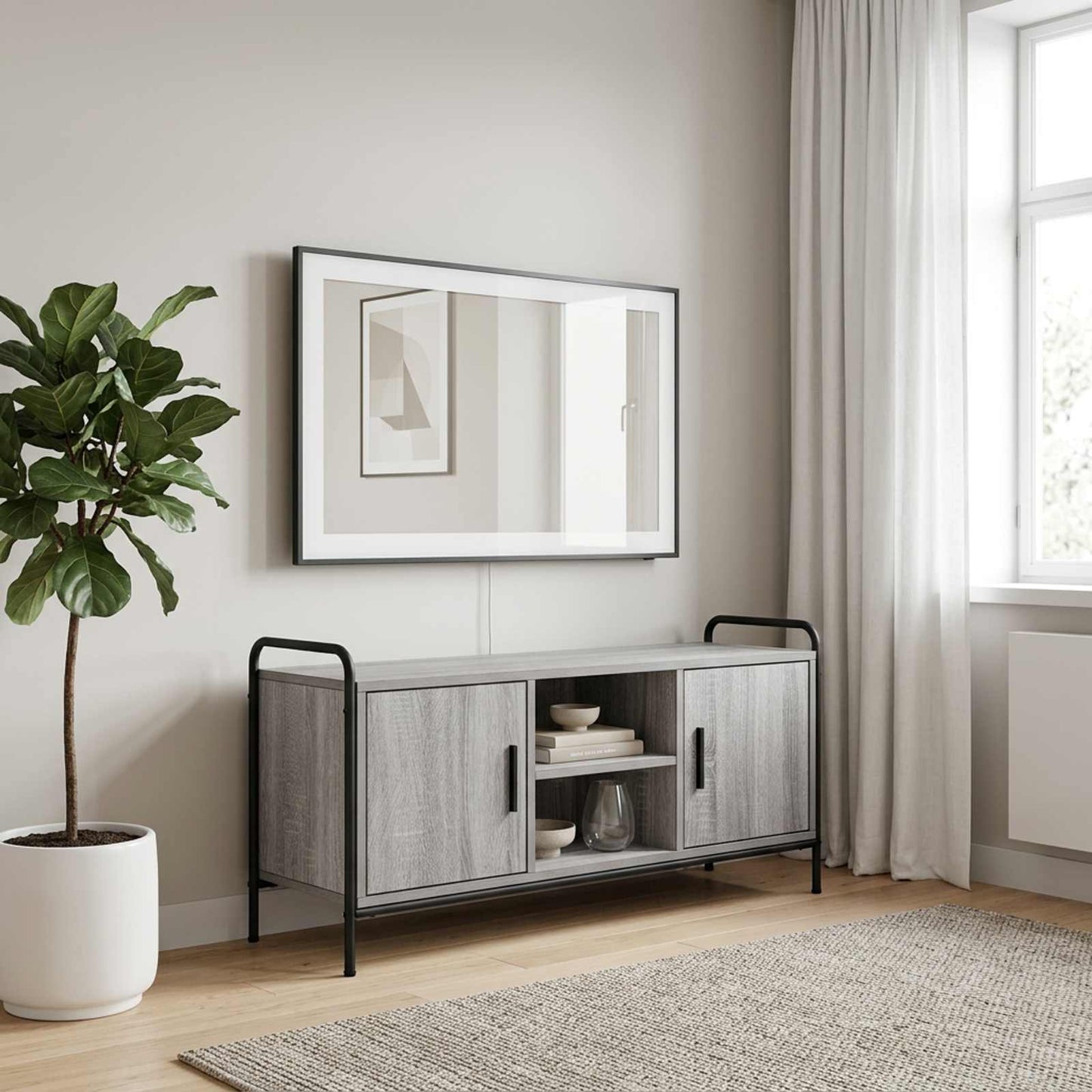 TV Cabinet 99 x 33 x 50 cm Grey Sonoma Engineered Wood