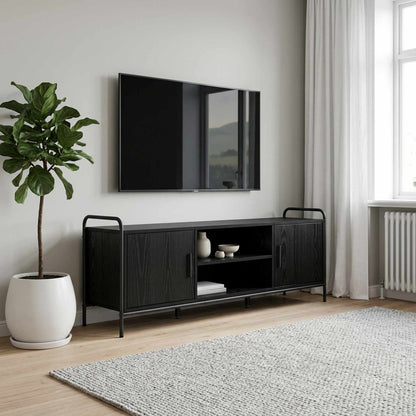 TV Cabinet 133 x 33 x 50 cm Black Oak Engineered Wood