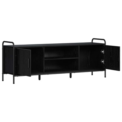TV Cabinet 133 x 33 x 50 cm Black Oak Engineered Wood