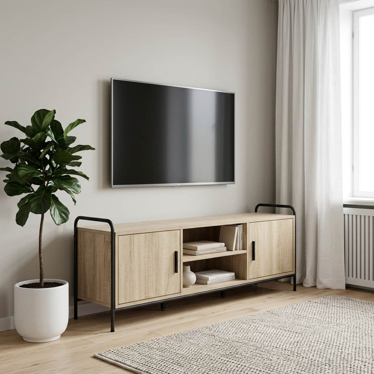 TV Cabinet 133 x 33 x 50 cm Sonoma Oak Engineered Wood
