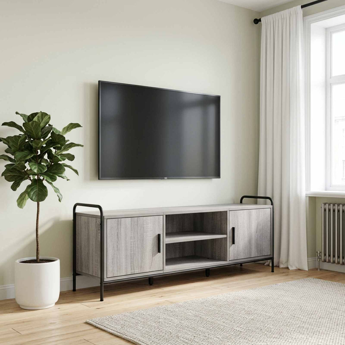 TV Cabinet 133 x 33 x 50 cm Grey Sonoma Engineered Wood